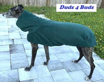 Winter Coat for Greyhound - Greyhound Coat - Luxe Fleece Coat for Dog - Emerald Green - Dog Jacket - Greyhound Sizes