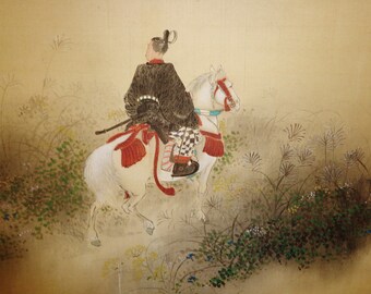 Fototapete Japan traditionelle japanische Malerei Sumi-e Kunst Mann mit Boot • Pixers® - Wir leben, um zu verändern