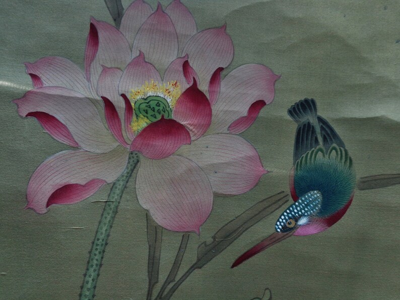 Antique Chinese 吕纪1477ming Dy. Artist Luji Watercolor Silk - Etsy