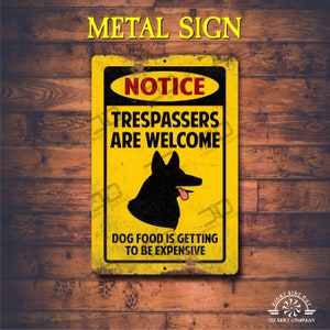 Divertente segno di violazione di domicilio in metallo/segno di cane divertente/nessuna violazione di domicilio/segni di alluminio metallico/proprietari di cani/cartelli divertenti con rivestimento UV di alta qualità