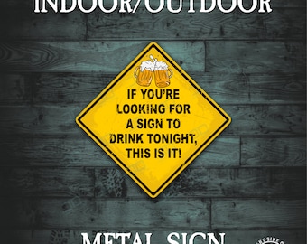 Metalen barbord Drinkbord Mancave decor Tavernbord om te drinken Bierbord metalen bar cadeau Aluminium metalen bord Grappig barbord Thuisbar