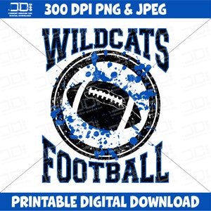 Wildcats png printable download Wildcats football dtg, dtf digital print Football designs Team shirt digital Mascot png Wildcats print file
