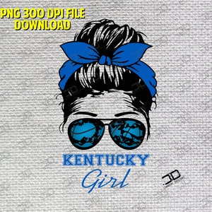 Kentucky Girl Messy Bun basketball | 300 DPI PNG Digital Download | Sublimation Designs downloads