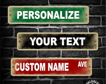 Metal Custom Personalized Street Sign Your Name Street Sign, Aluminum UV coated, Gift, Metal Signs, She Shed Man Cave Street sign Home bar