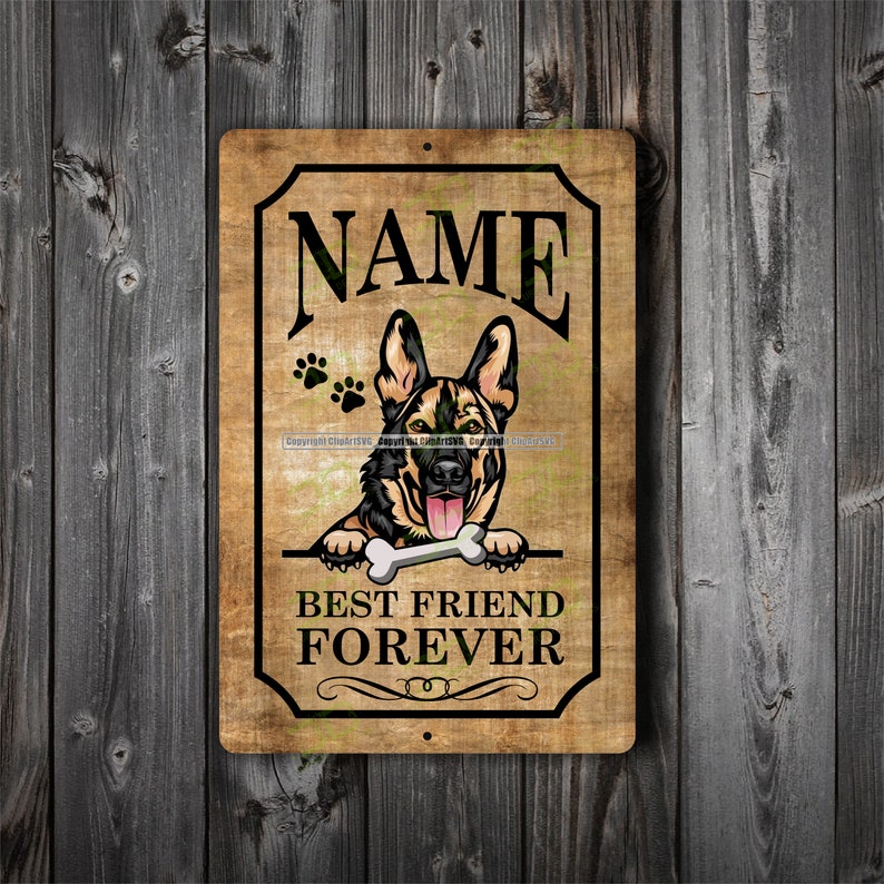German Shepherd Dog Metal Sign. Animal lover best friend image 0