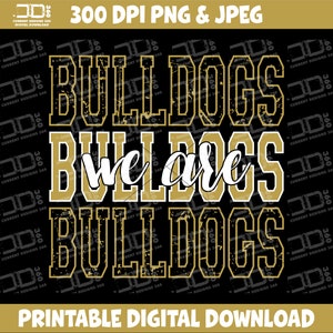 Gold Bulldogs PNG: Football Team Design (Digital Download)
