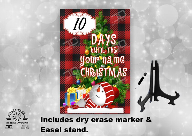 Christmas Countdown dry erase aluminum sign Customized image 0