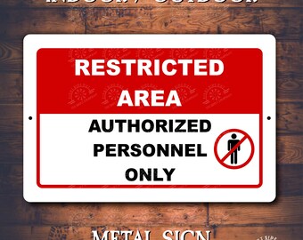 Restricted area metal sign | Work Safety sign | Metal safety sign | Caution metal sign | Outdoor safety sign | Warning metal sign