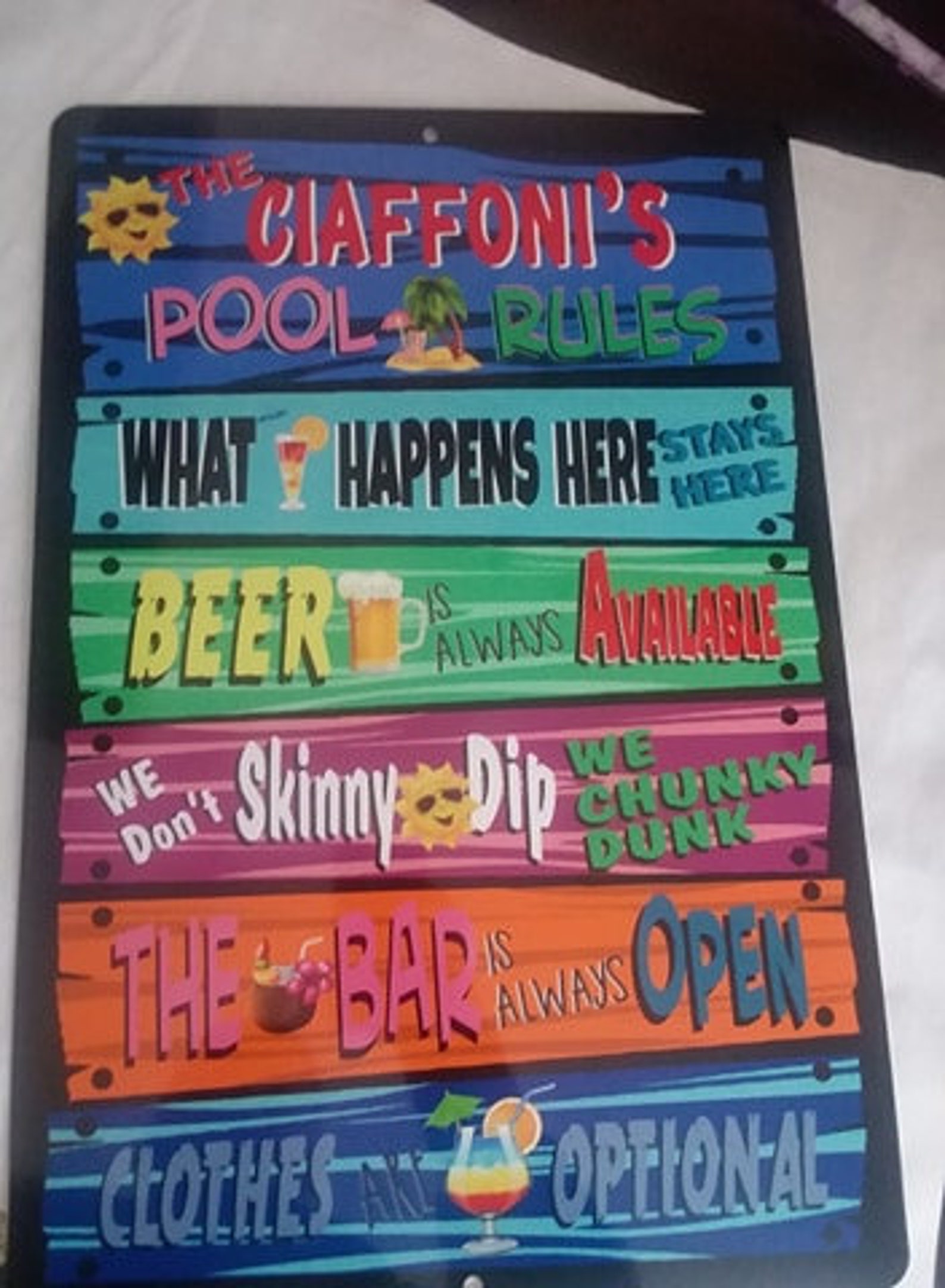 Funny Pool Signs Custom Swimming Pool Rules Aluminum Sign Etsy