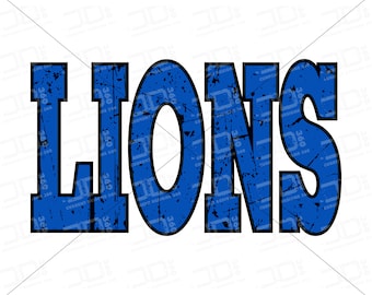 Blue Lions Team PNG: Sports Football Sublimation Design (Digital Download)