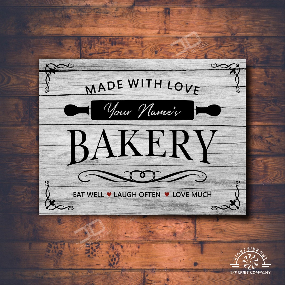 Metal Bakery Sign for Kitchen Farmhouse Style | Personalized Metal Sign ...