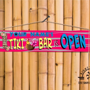 Custom Tiki Bar Metal Sign: Luau Party Decor