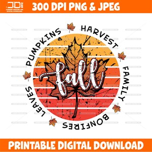 Fall png design Printable download Pumpkins Bonfire fall png design Printable fall shirt design shirt png Autumn png sublimation  printable