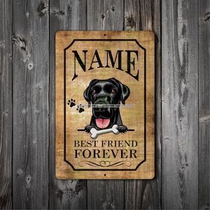 Plaque en métal personnalisée labrador noir : commémoratif de chien personnalisé, revêtement UV