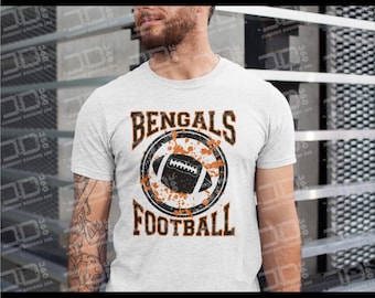 Descarga imprimible PNG de los Bengals, fútbol de los Bengals, sublimación DTG, impresión digital, diseños de fútbol, camiseta del equipo, mascota digital PNG, archivo de los Bengals