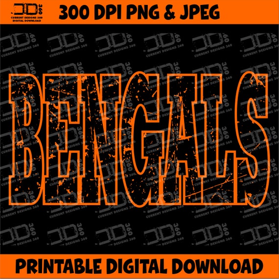 Bengals png printable download Sports football sublimation dtf dtg digital print Football designs Team shirt digital Mascot png Bengals file