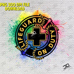 Rettungsschwimmer PNG Design: Sublimation & DTG / DTF (Digitaler Download)
