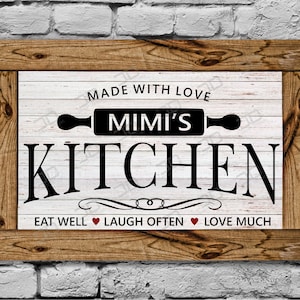 Custom Name Kitchen Made with Love metal sign, UV coated, Custom signs, Metal Signs, Mother's Day gift, Business signs, farmhouse signs