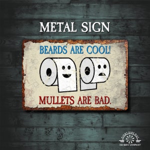 Funny bathroom metal sign Bar restroom man cave she shed gift Metal funny bathroom sign Beards are cool sign Home bar sign Bathroom wall art
