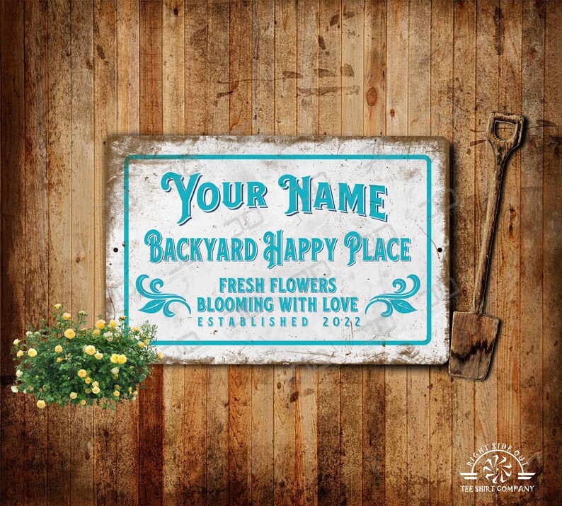 Vintage Metal Garden Sign Custom Garden Sign Personalized Etsy
