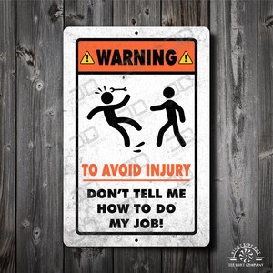 Funny Warning Sign: Avoid Injury, Mechanic Gift, Bar Decor