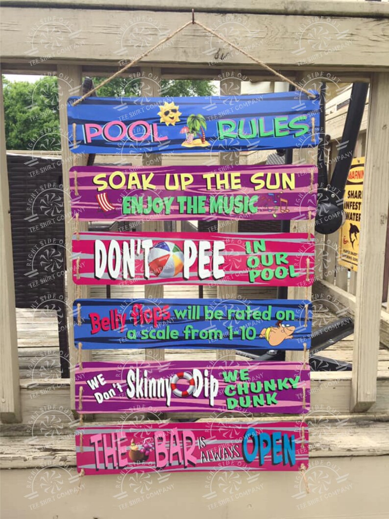 Swim Pool Sign Swimming Pool Pool Rules With Your Name Hanging Metal