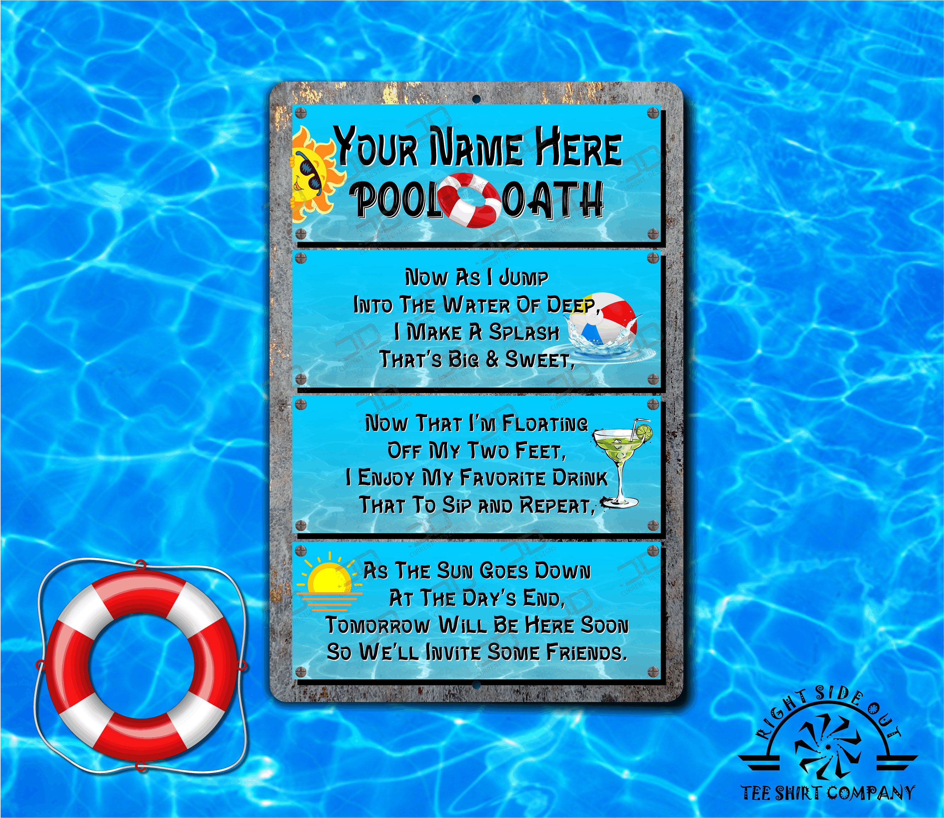 Custom Pool Sign Personalized Sign With Name High Quality Etsy UK