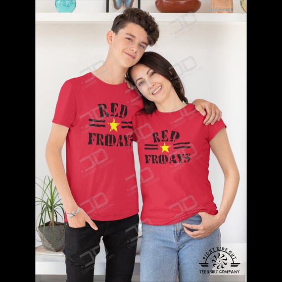 Red Friday Gift Shirt Heart and Star, Free Shipping, remember everyone deployed. Gift for mom, Army mom. Military, deployment shirt