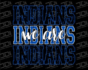 Royal Blue Indians PNG: Football Team Shirt Design (Digital Download)