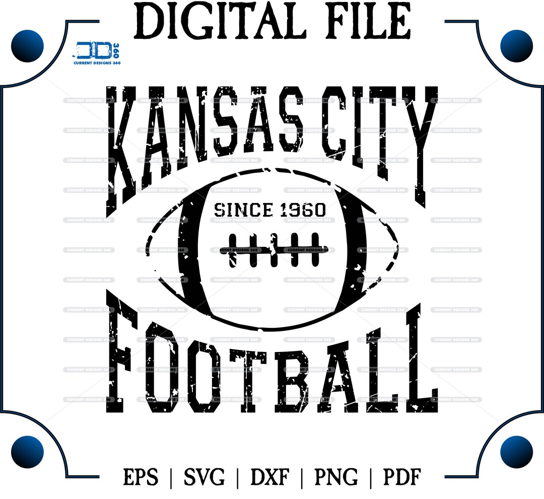 Kansas City Football Svg Distress Football Shirt Design, Football Svg