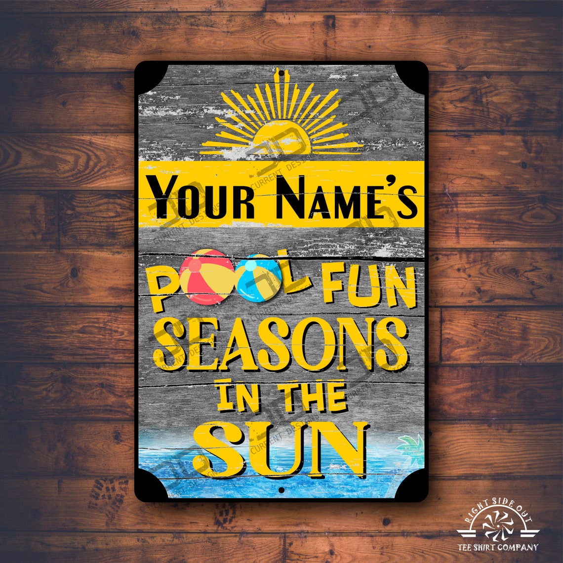 Metal Pool Sign With Your Name | Outdoor Swimming Pool Signs | Poolside ...