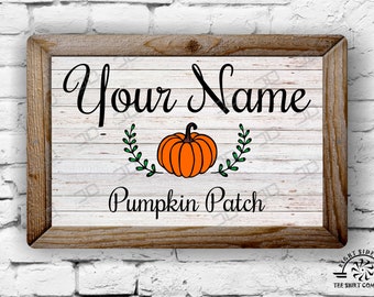 Pumpkin patch sign Personalized your name Pumpkin patch metal wall sign indoor outdoor family name Fall decor sign pumpkin patch Farm gift