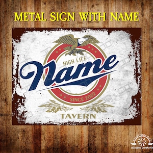 Personalized Family Name Tavern Sign: Vintage Style Metal Bar Decor