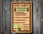 Tiki Bar Metal Rules Quotes Tiki Bar Sign Luau Sign With