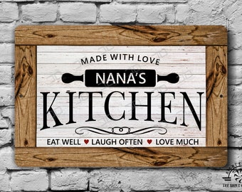 Personalized Kitchen Metal Sign: Made with Love Decor