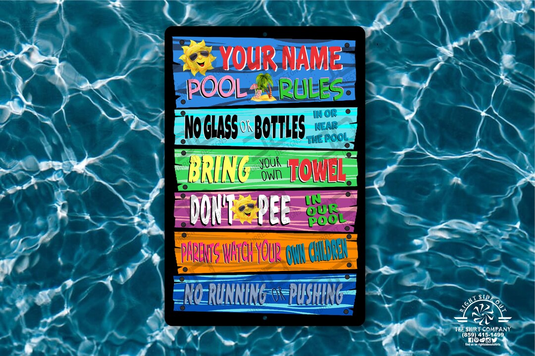 Custom Swimming Pool Signs Metal Sign Funny Signs Pool Party Etsy