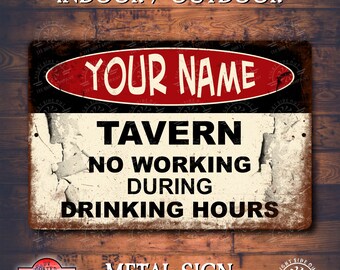 Custom Man Cave Tavern Metal Sign | Funny Bar Sign | Home Bar Decor | Gift for Dad | Custom Metal Wall Art | Garage Sign | Housewarming Gift