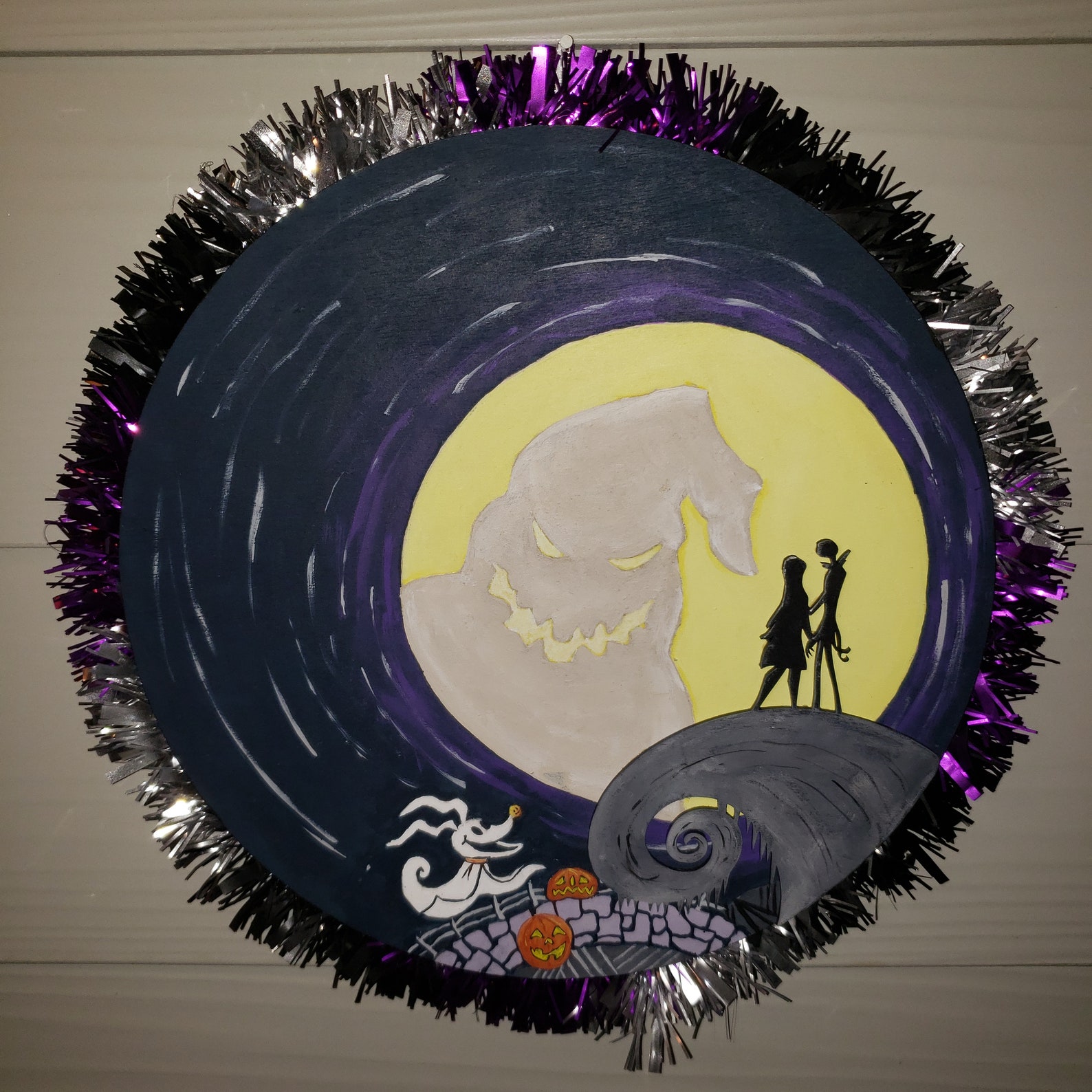 Nightmare Before Christmas inspired door hanger | Etsy