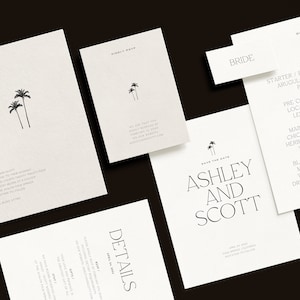 Minimal Wedding Day Bundle, Modern Wedding Bundle, Minimalist Wedding Day Template, Minimal Wedding Day Stationery, Wedding Templates