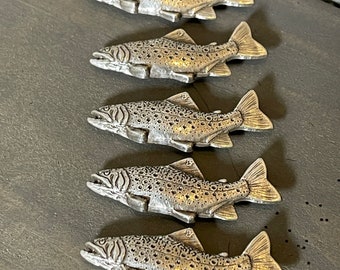 5 pieces - Walleye Salmon Rainbow Trout Fish  2" Concho with Screws