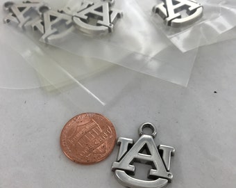 Auburn University Charm, Set of 5, Silver Metal