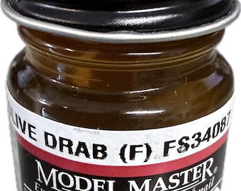 Testors Model Master "Olive Drab" FS 36087 #1711 1/2 oz. Enamel Paint 171106