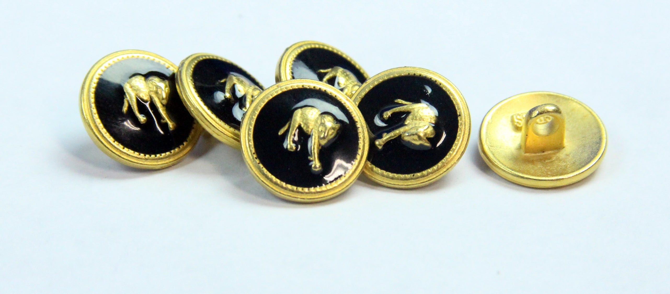 Gold Panther Cat Metal Sewing Buttons ( 6 pieces)