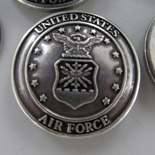 5 pieces - United States Air Force Concho with Screws, Antique Silver, 1 and 1/8" across