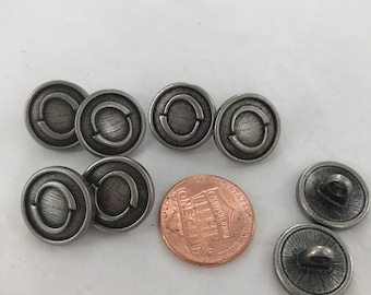 8 pieces Unique Western Design Pewter Metal Shirt Buttons, 5/8" across