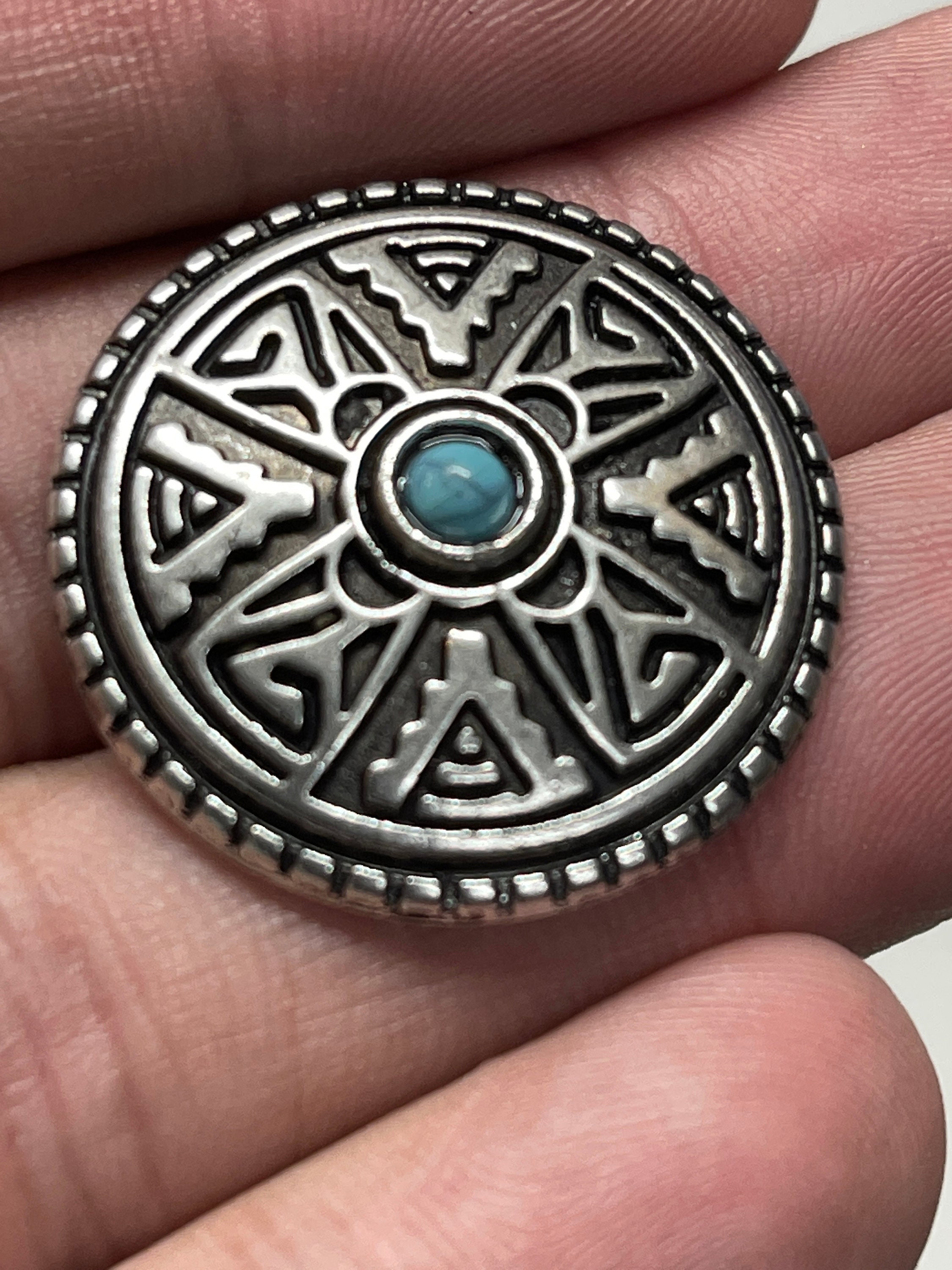 Turquoise Aztec Cross Conchos (set of 5), Southwestern Style - Etsy