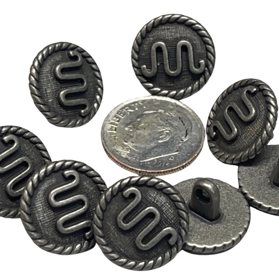 Buttons 8 Pieces KING RANCH SYMBOL / Western Sign / Silver Etsy