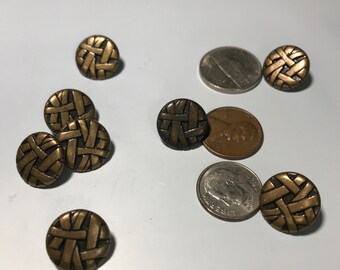 8 Pieces Metal Gold Round Weave Pattern Buttons for Western Shirts