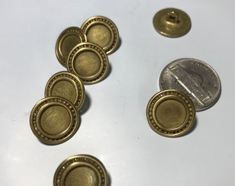 8 pieces Gold Round Metal Buttons made for Western Shirts