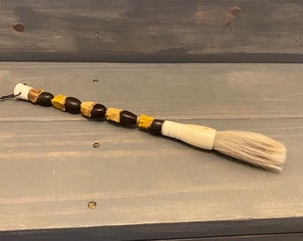 13" Bone / Stone Handmade Vintage Calligraphy Brush with ox bone & horse hair